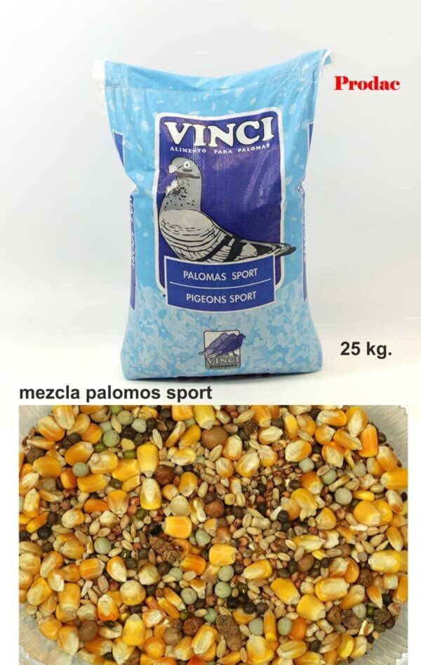Mezcla de semillas de palomos sport para aves de tamaño grande.