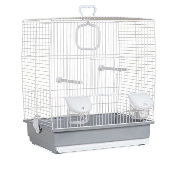 Jaula para aves con comederos y puertas, ideal para mascotas en tienda online TodoMASKOTAS.