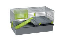 Cuna para roedores con barrera de seguridad y espacio amplio para mascotas pequeñas.