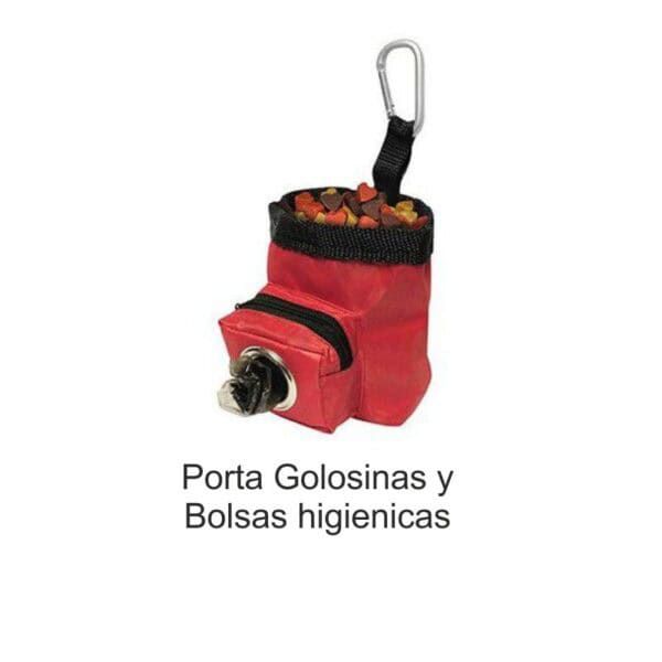 Bolsa higiénica para golosinas con clip y bolsillo, ideal para mascotas, accesorios prácticos para perros viajando.