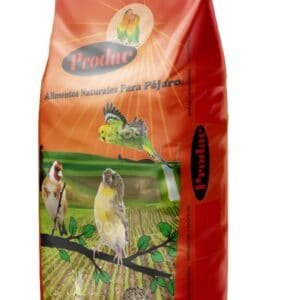 Alimento natural para aves en saco de 25 kg, ideal para pajaros exóticos y domésticos.