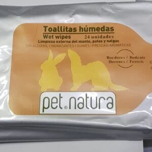 Toallitas húmedas para mascotas, paquete de 24 unidades, limpieza externa de patas, nalgas y manto.