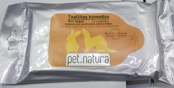 Toallitas húmedas para mascotas, paquete de 24 unidades, limpieza externa de patas, nalgas y manto.