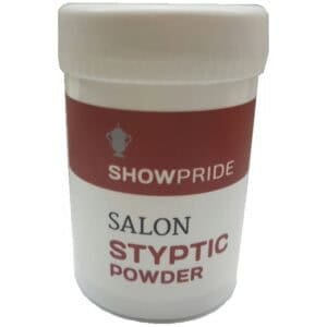 Polvos estilísticos para peluquería y salón de belleza, Showpride Styptic Powder.