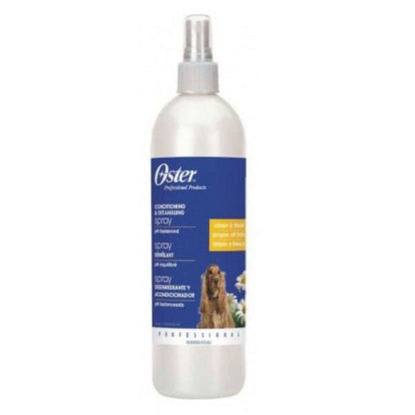 Lata de acondicionador y desodorizante para perros Oster.