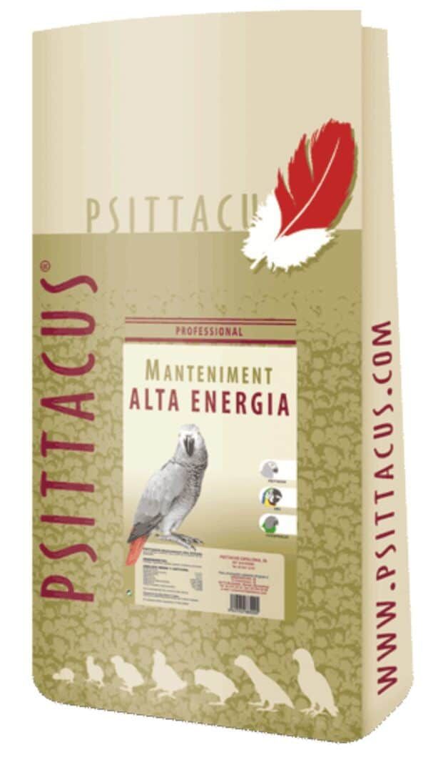 Alimento para aves psittacidas con alta energía y mantenimiento.