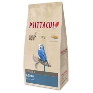 1. Bolsa de pienso para aves Psittacus de 1 kg con fórmula micro.