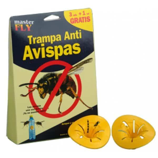 Trampa anti avispas diseño amarillo con cebo para eliminar avispas eficazmente.