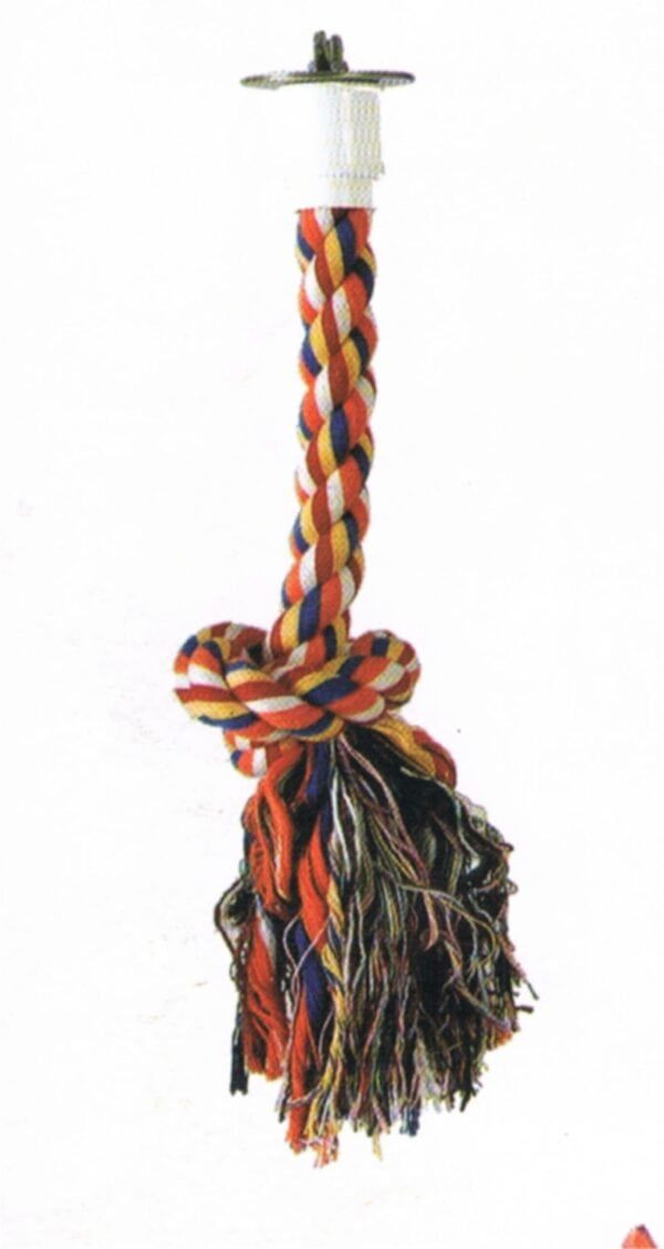 Hueso de cuerda para gatos con cuerda trenzada y pelo de tela.