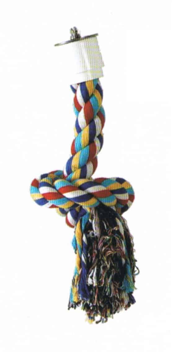 Tira de cuerda trenzada multicolor con juguete de mordida para perros en tienda online TodoMASKOTAS.