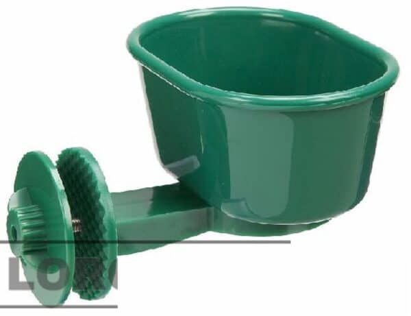 Balde de limpieza con rociador de plástico verde para mascotas y hogar.