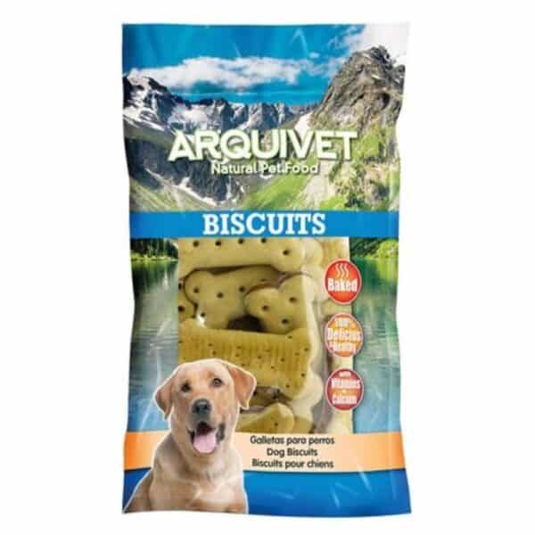 Biscuits para perros Arquivet, snacks naturales y crujientes para mascotas.