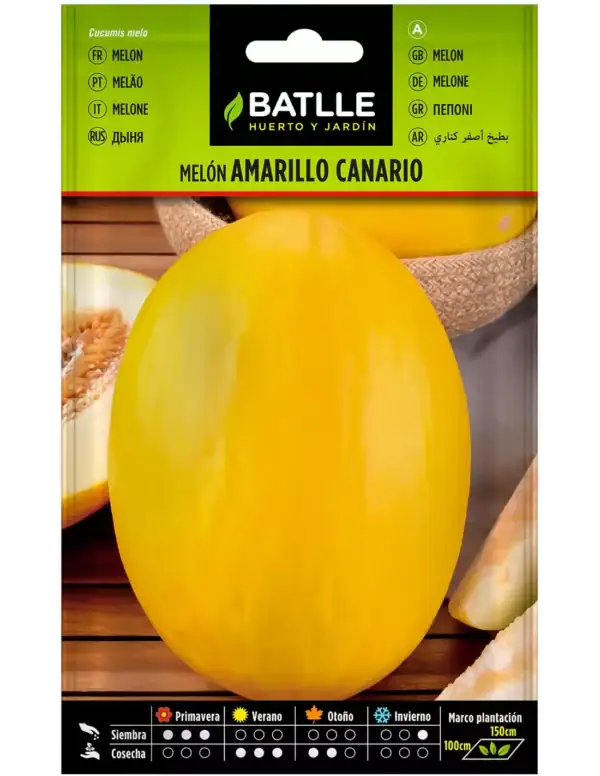 Paquete de semillas de melón amarillo canario Batlle.
