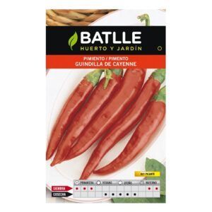 Paquete de semillas de pimientos guindilla de Cayena Batlle