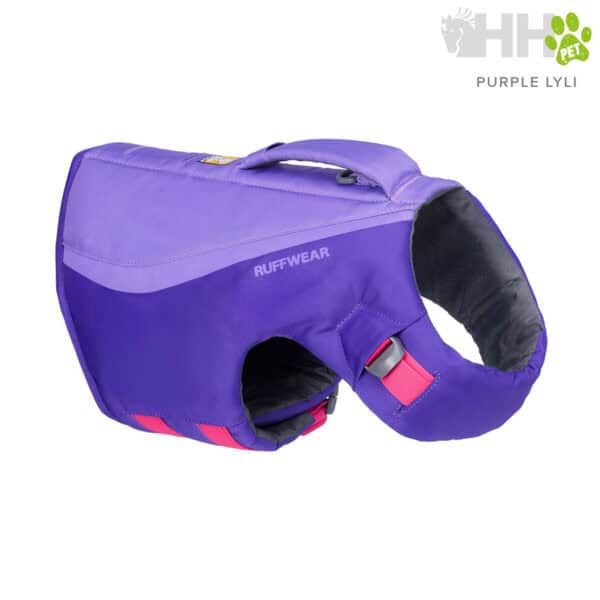 Bolsa de transporte para mascotas en color morado, ideal para paseos y viajes.