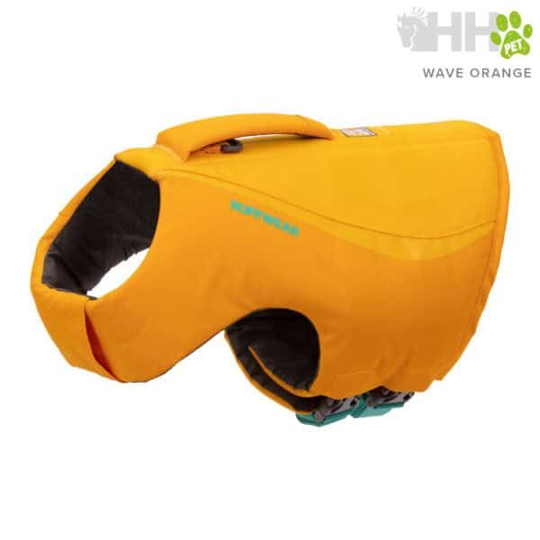 Chaqueta protectora para perros en color naranja wave para seguridad y comodidad en paseos.
