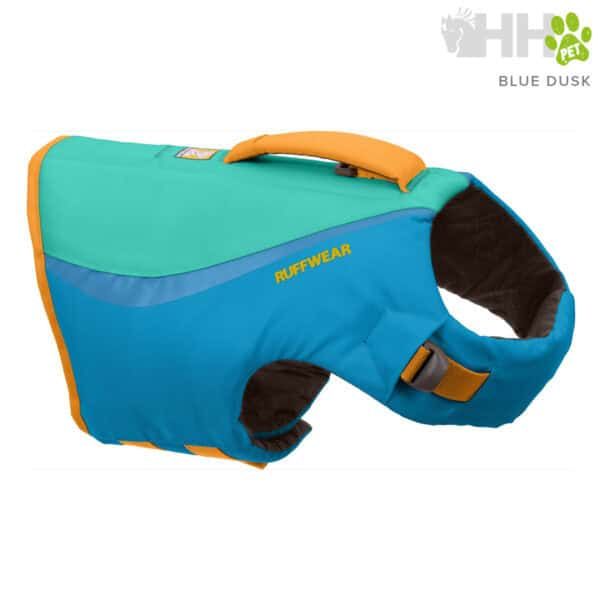 Colorful dog life jacket Blue Dusk for safety and swimming. Perfect for outdoor pet activities and swimming lessons.