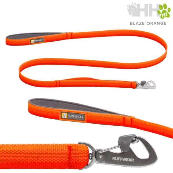 Correa de seguridad para mascotas color naranja, resistente y cómoda.