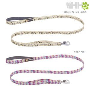 Látigo para mascotas con cuerda de colores y clip metálico para entrenamiento y paseos.