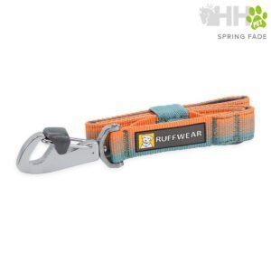 Arnés para mascotas Ruffwear Spring Fade, color naranja y azul, resistente y cómodo.