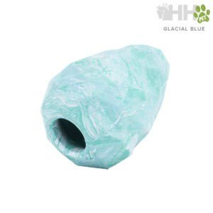 Suéter de peluche para mascotas con diseño de montaña glacial azul.