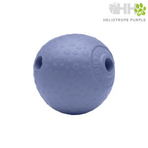 Bola de perro de goma en color lila para entrenamiento y juego.