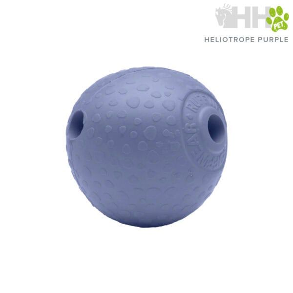 Bola de perro de goma en color lila para entrenamiento y juego.