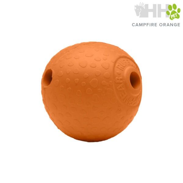 Pelota de perro de goma naranja campfire, juguetes resistentes para mascotas.