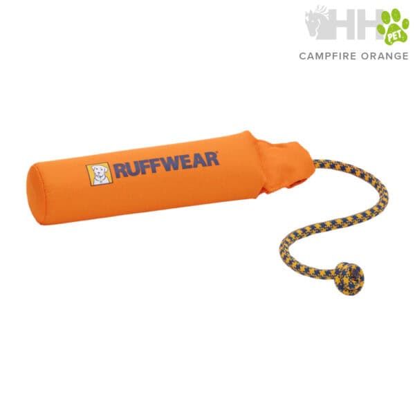 Ruffwear juguete de escalada para perros en color naranja con cuerda resistente y relleno de alta durabilidad.