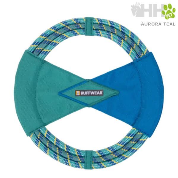 Ruffwear arnés para perros Aurora Teal, resistente y cómodo para paseos seguros.