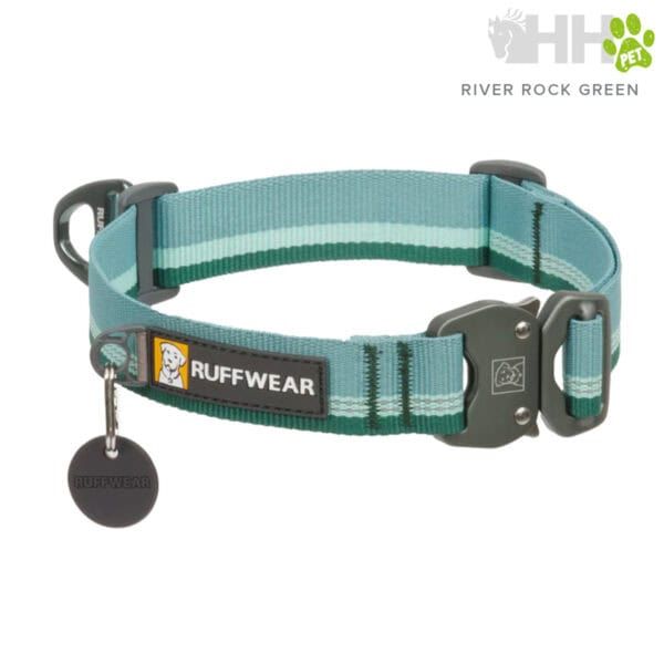 Correa para perro Ruffwear River Rock Green, resistente y ajustable para mascotas.