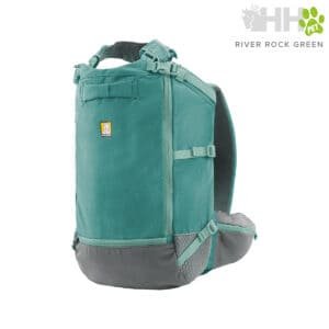 Mochila de senderismo verde River Rock Green para excursiones y aventuras al aire libre.