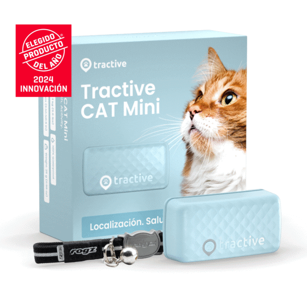 Localizador GPS para gatos, Tractive CAT Mini, tracking animal doméstico, tienda mascotas online.