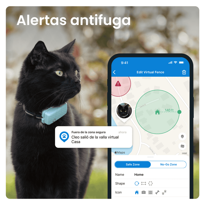tractive gps cat 5 localizador para gatos con seguimiento de actividad menta