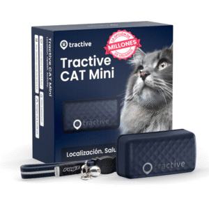 Reloj rastreador para mascotas Tractive CAT Mini, GPS y control de salud, para gatos y perros pequeños.