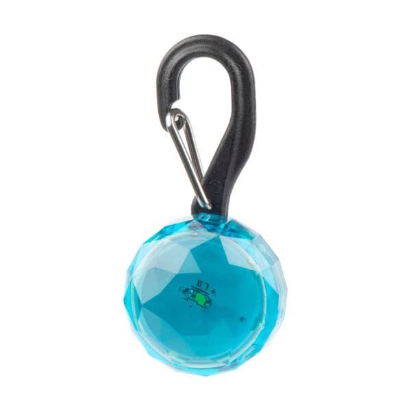 Broche con pelota de hustle de plástico azul, ideal para accesorios y creatividad.