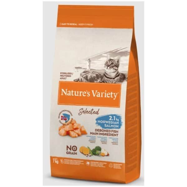 natures variety cat selected sterilized salmon 3 kg.