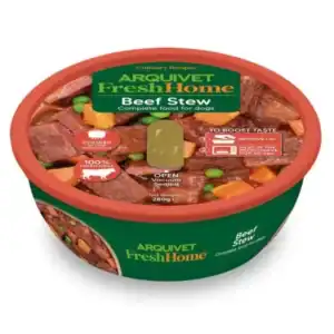 Comida para perros carne de vacuno, 280g, natural y nutritiva.