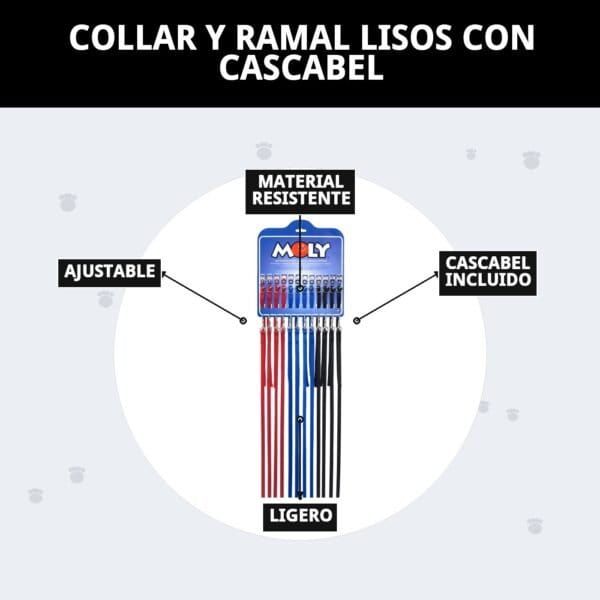 collar y ramal lisos con cascabel