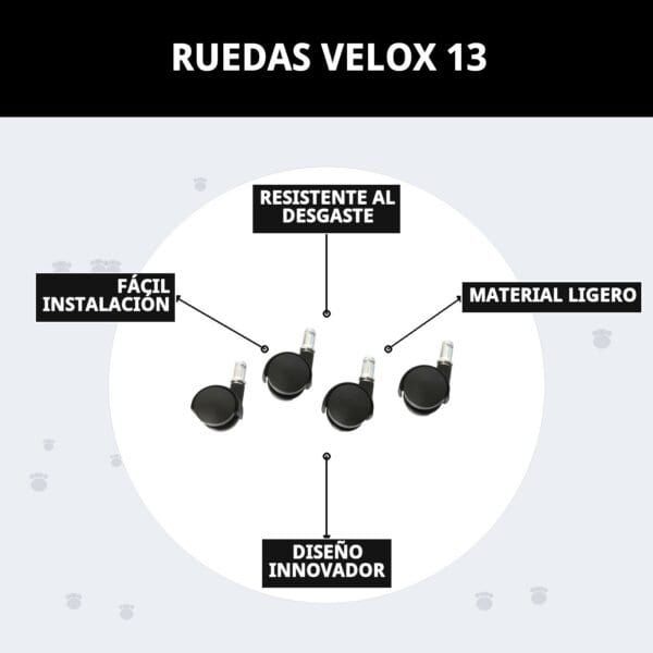 set 4 ruedas para transportínes de perro gulliver iata giratorias