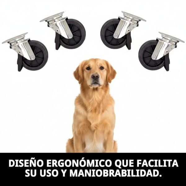 set 4 ruedas giratorias para transportines de perro