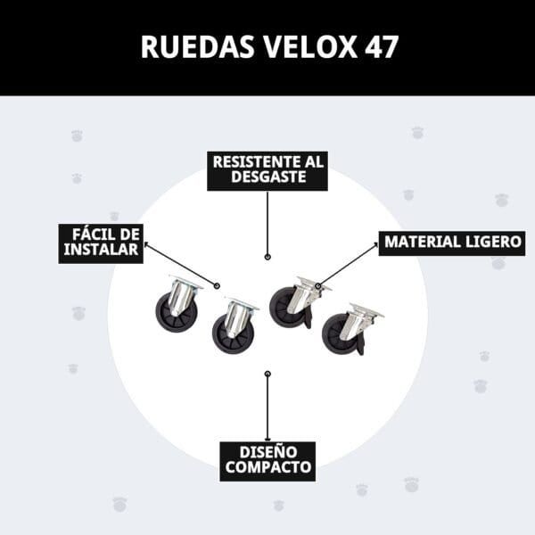 set 4 ruedas giratorias para transportines de perro
