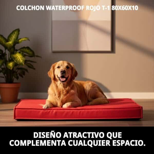 colchon waterproof rojo t 1 80x60x10