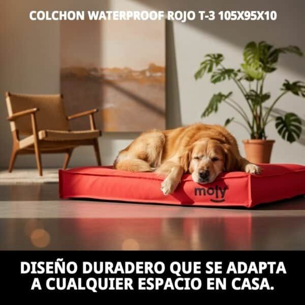 colchon waterproof rojo t 3 105x95x10