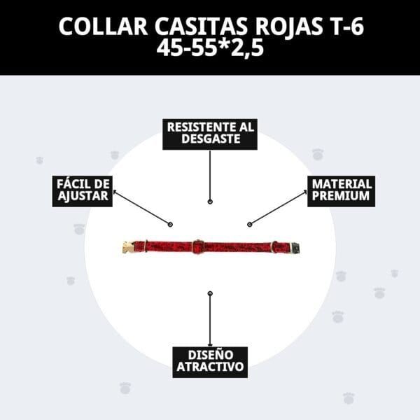 collar casitas rojas t 6 45 55*2,5
