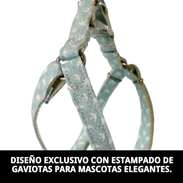 petral para perro gaviotas t 5 (40–50 cm x 2 cm) | arnés ajustable y cómodo – moly