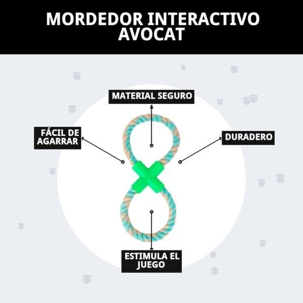 mordedor interactivo avocat moly | juguete resistente y divertido para estimulación y masticación