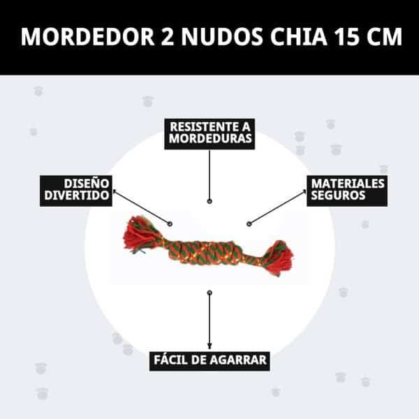 mordedor 2 nudos chia 15 cm moly | cuerda resistente para morder y jugar perros pequeños