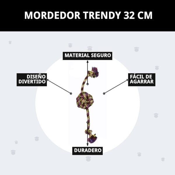 mordedor trendy 32 cm moly | juguete resistente y colorido para masticar y jugar