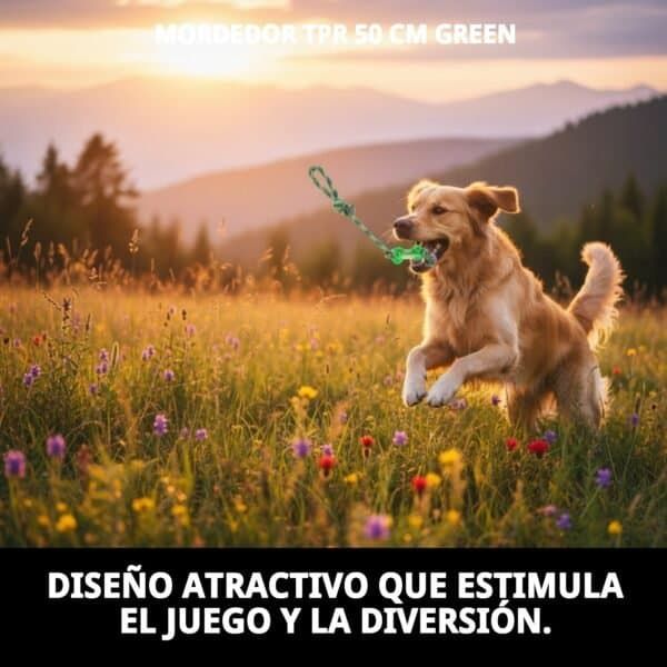 mordedor tpr 50 cm green moly | juguete xl resistente para perros grandes y muy activos